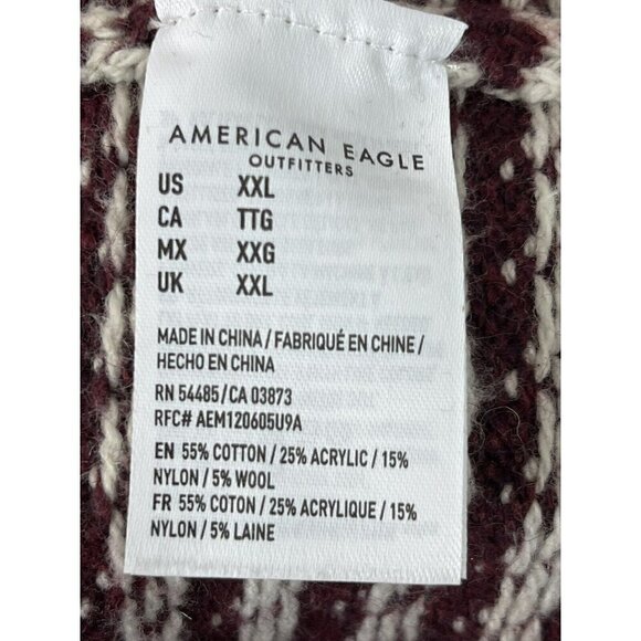 American Eagle Outfitters Men’s Cotton Wool blend Collared Pullover Sweater XXL - Picture 10 of 10